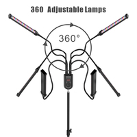 Lampu Lantai LED Dual Head untuk Tanaman Indoor, Tripod Stand, Pengontrol Ganda, Timer 3/6/9/12/15/18 Jam, Dapat Diatur