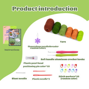 Posavasos de ganchillo con flores verdes, cesta de plantas, posavasos, kit de ganchillo para principiantes - Product Image 2