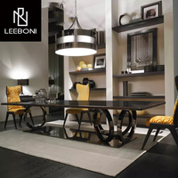 Meubles de maison de qualité au design de luxe, ensemble de table à manger en marbre artificiel avec pieds en acier inoxydable