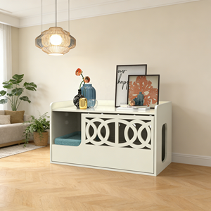 Hidden Cat <strong>Litter</strong> <strong>Box</strong> Cabinet Wooden Cat Washroom <strong>Furniture</strong> - Product Image 1