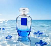 Flacon de parfum en verre bleu personnalisé de haute qualité, 100 ml