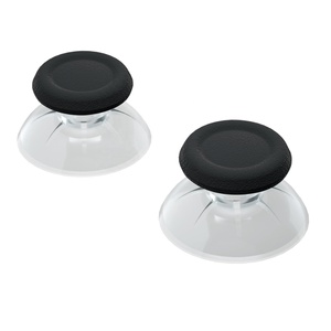 For PS4 Gamepad Replacement Double Injection Transparent Clear + Black Rubber Thumb <b>Grip</b> Thumbsticks for PS4 Slim Pro <b>Controller</b> - Product Image 1
