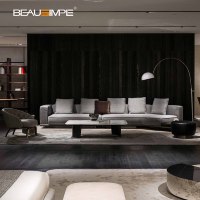 Canapé modulaire en cuir italien haut de gamme, canapé inclinable sectionnel trois places en forme de L pour hôtels