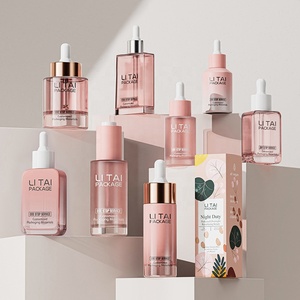 Custom Lotion Glass Pump <strong>Bottle</strong> 15ml 20ml 1oz 50ml Square <strong>Pink</strong> Frosted Oil Glass Luxury Face Serum Dropper <strong>Bottle</strong> 30ml with Box - Product Image 1