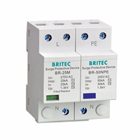 Parafoudre triphasé en plastique BR-25M 3+1 RS 275V 25kA Classe 1 pour éclairage, dispositif de protection contre les surtensions AC T1