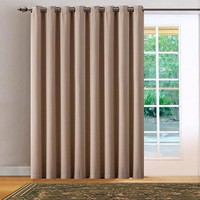 Rideau occultant complet XinLan pour toute la maison, noir uni, à œillets, en polyester 3 couches, isolant thermique, draperie moderne, usage commercial