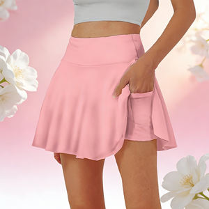 Oferta en Temu: Paquete de 4 faldas pantalón plisadas de cintura alta para mujer, con bolsillos, para gimnasio, yoga, deportes, uso diario informal - Product Image 5