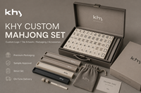Tuiles de mahjong américaines personnalisées en cristal de luxe, durables, résistantes à l'eau, cadeau de jeu, couleur porcelaine bleue et blanche, mahjong américain