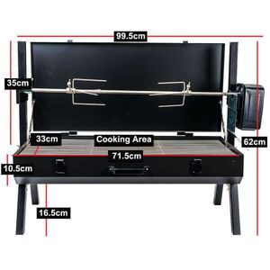 Mini barbecue portable au <span class=keywords><strong>charbon</strong></span> de <span class=keywords><strong>bois</strong></span> avec rôtissoire électrique et tournebroche pour le camping et les pique-niques - Product Image 1