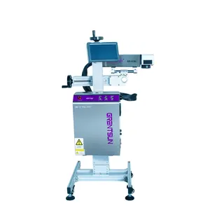 Grentsun Laser Markering Machine 30W 50W Fiber Laser Codering Printer Voor Voedsel Metaal Kan, Plastic Folie Zakken Met Voedingsmachines