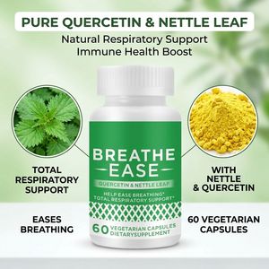 Integratore per il Supporto Polmonare con <span class=keywords><strong>Quercetina</strong></span> e Foglie di Ortica, 60 Capsule Vegetali, Salute Respiratoria Totale, Facilita la Respirazione, Fabbrica OEM ODM - Product Image 2