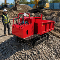 Mini-dumper diesel avec chargeur frontal, dumper sur chenilles pour la livraison de matériaux de construction en montagne