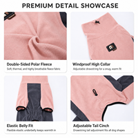 Combinaison polaire solide double face pour grand chien, pyjama thermique chaud à 4 pattes, vêtements d'hiver réglables à col montant