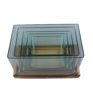 Visfabriek Groothandel <span class=keywords><strong>Aquarium</strong></span> Ultrahelder Glas Vierkant <span class=keywords><strong>Aquarium</strong></span> 4,5L Gemakkelijk Reinigbaar Bureau Keuken Accessoires Extra Wit - Product Image 1