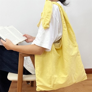 Waterproof Nylon Reusable Shopping Tote <strong>Bag</strong> Knotted Wrist Polyester <strong>Bag</strong> with Letter Pattern for Grocery Shopping and Gifts - Product Image 5