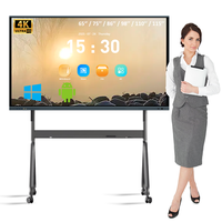 Tableau interactif tactile Android/Windows 12e génération I5 de 65/75 pouces, tableau d'enseignement éducatif, 40 points tactiles, nouveau style en stock