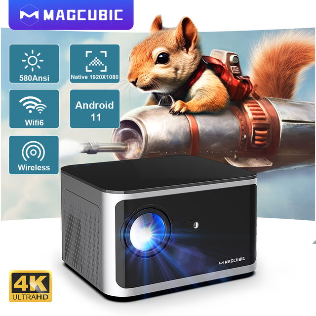 Magcubic Smart Portable HY350 1080P HD Projector 2+32G 580 ANSI Lumens with Electric Focus 4k Support