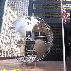 Sculpture de globe terrestre en acier inoxydable, carte du monde en fil métallique pour <span class=keywords><strong>jardin</strong></span> extérieur - Product Image 3