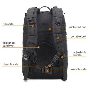 Sac à dos tactique personnalisé avec logo, sacs de sport pour hommes, sacs de chasse imperméables camouflage, vente chaude - Product Image 3