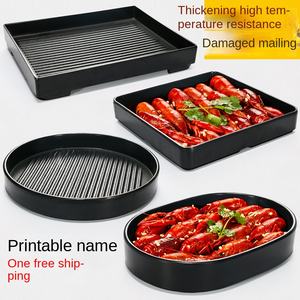 صواني شواء مستطيلة من الميلامين الأسود من المصنع مباشرة، أطباق وأوعية ميلامين للطعام، أطباق عشاء للمطاعم - Product Image 4