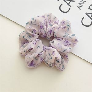 Scrunchies floraux mignons en tissu élastique pour femmes et filles, attaches pour queue de cheval, accessoires capillaires à imprimé floral, vente en gros - Product Image 6