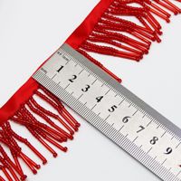 Frange de perles tubulaires multicolores cousues à la main, ruban de franges perlées pour robe de danse, jupe, accessoires de couture DIY