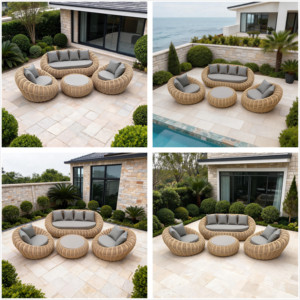 <span class=keywords><strong>Set</strong></span> Lounge <span class=keywords><strong>in</strong></span> Rattan PE Intrecciato Stile Vintage Europeo |   Divano <span class=keywords><strong>da</strong></span> Esterno <span class=keywords><strong>in</strong></span> Alluminio a 5 Posti con <span class=keywords><strong>Tavolo</strong></span> Regolabile, Stile Rustico |   Vendita all'ingrosso - Product Image 3