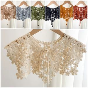 LHY Venta caliente blanco bordado desmontable Organza encaje elegante cuello falso para mujer vestido camisa Decoración - Product Image 2