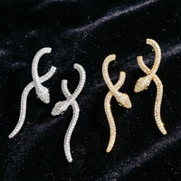 Nouvelles Boucles d'Oreilles Pendantes Recommandées 2026 en Alliage de Cuivre Plaqué Or 18K avec Zircon, Design Animal Tendance, Idéales pour Cadeau de Mariage Femme