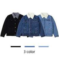 Veste en jean de haute qualité Yali avec manches en cuir, veste en jean personnalisée pour hommes, vente en gros