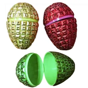 Creative Christmas gift hanging eggs 7cm laser reflective hollow plastic glass mirror Easter eggs.