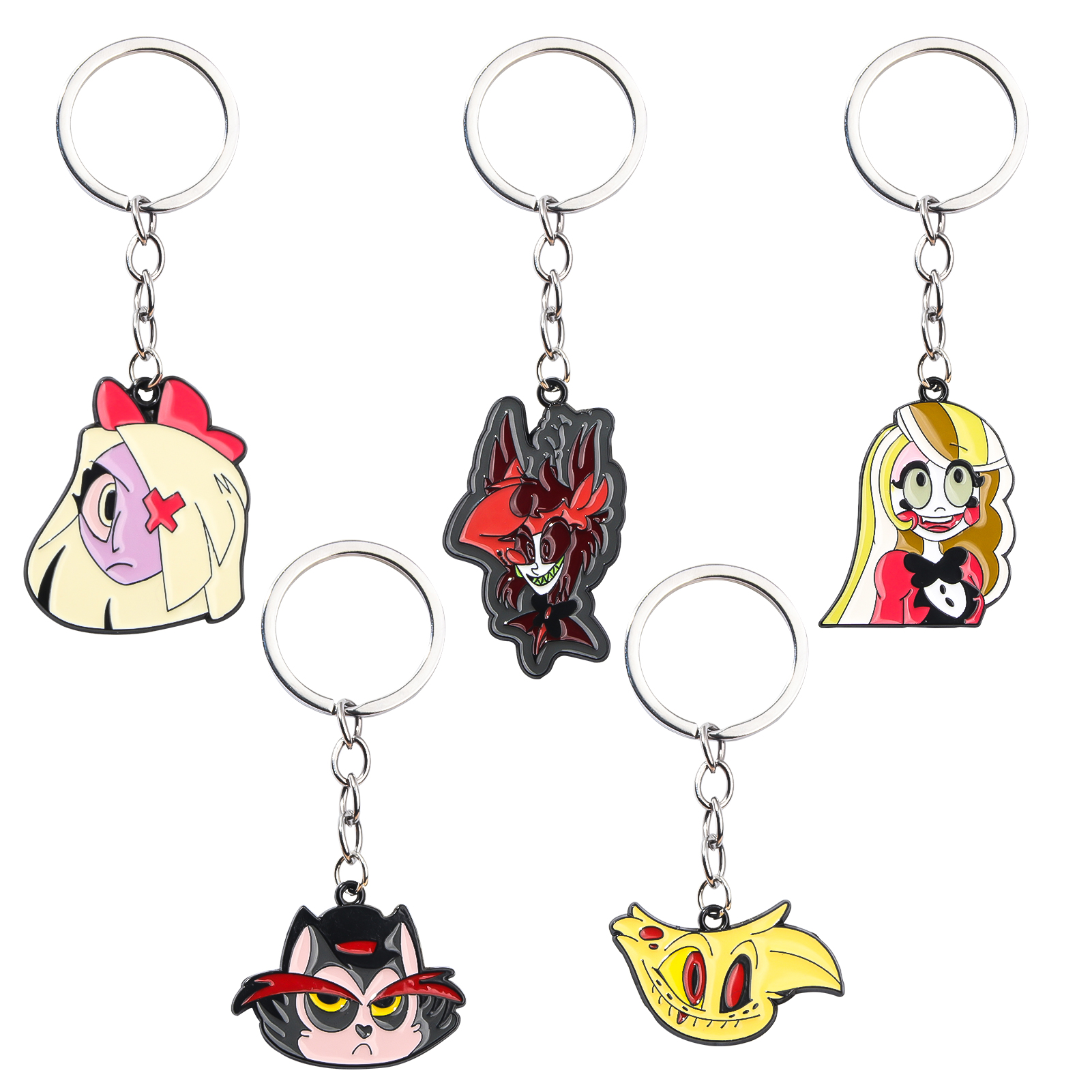 Trendy Hazbin Hotel Anime Character Keychain - Metal & Oem