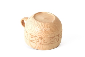 Taza de café y té de madera de vientre grande de <span class=keywords><strong>grano</strong></span> de madera Vintage con logotipo personalizado, tazas y platillos de té de estilo de diseño bonito - Product Image 3