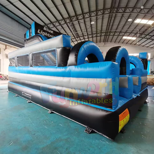 บ้านลมเป่าลมขนาดใหญ่กลางแจ้ง สีฟ้าลายสายฟ้า พร้อมสนามกีฬาเป่าลมเชิงพาณิชย์ - Product Image 2