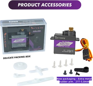 Iteration4.0-mg90s mini động cơ servo 9kgf.cm 0.07S/60 ° 8.4V coreless kim loại mô-men xoắn cao Micro <span class=keywords><strong>RC</strong></span> servo cho xe nhỏ máy bay bobot - Product Image 5