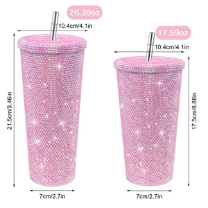 Bouteille d'eau isotherme double paroi brillante effet diamant de Noël, 500 ml, vente en gros - Product Image 1