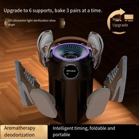 Nouveau séchoir à chaussures portable et pliable à six bras, avec température constante, déshumidification et élimination des odeurs