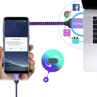 BYCRTY 10FT USB C Cable DE DATOS Nylon trenzado USB A 2,0 a tipo C Cable de cargador