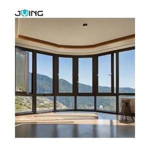 JYing 현대 유럽 이중 유리 알루미늄 합금 열 휴식 창 높은 영향 허리케인 블랙 스윙 오픈 빌라 욕실 - Product Image 2