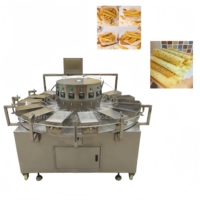Machine à gaufres industrielle automatique en acier inoxydable / Ligne de production de cornets à gaufres / Machine à fabriquer des biscuits gaufrettes numériques
