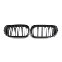 Grille de calandre avant double lamelles en maille noire à motif carbone pour BMW Série 3 E46 2002 2003 2004