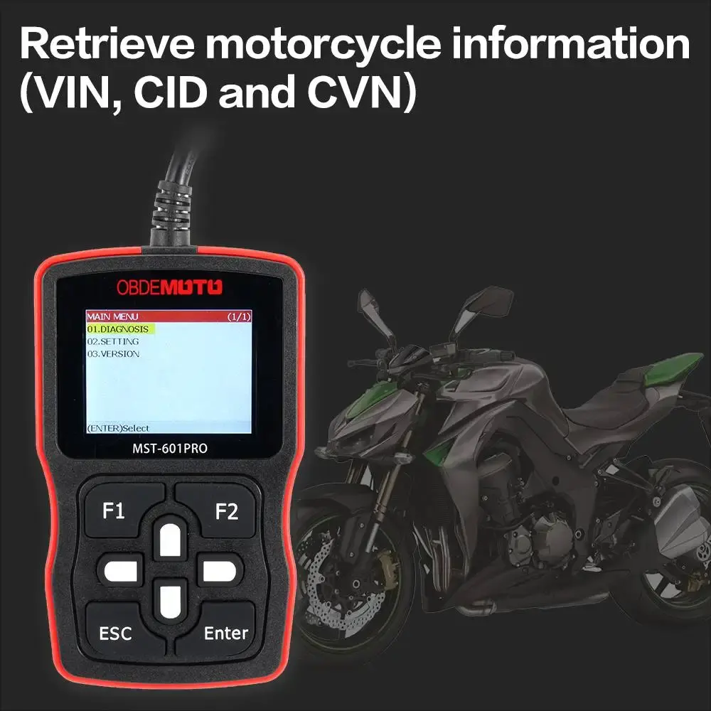 Motorrad-Scanner MST-601PRO OBD2-Code-Reader MST 601 Pro OBDII/EOBD Motorrad-Diagnosekode-Lesewerkzeug für YAMAHA für Honda