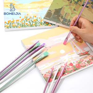 BOMEIJIA Vente chaude Ensemble de pinceaux <span class=keywords><strong>à</strong></span> poils synthétiques avec manche en bois 4 pièces/6 pièces pour la peinture <span class=keywords><strong>à</strong></span> l'huile, <span class=keywords><strong>à</strong></span> l'acrylique et <span class=keywords><strong>à</strong></span> l'aquarelle des artistes - Product Image 5