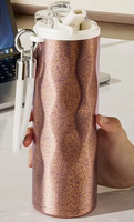 Mug de voyage isotherme à double paroi en titane avec sangle de transport, portable pour femmes