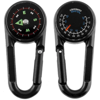 Mountaineering Hiking Camping berburu multifungsi kompas Mini 3 in 1 dengan gesper termometer
