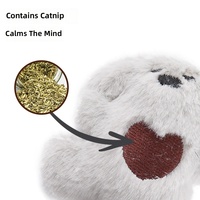 Mainan Kucing Bentuk Hati Isi Catnip Warna Cokelat Beige dan Abu-abu Desain Grosir