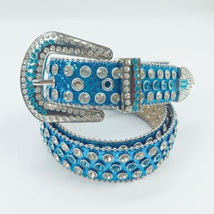 Diseñador nueva llegada Real Corona hebilla cuero rhinestone cinturón <span class=keywords><strong>de</strong></span> lujo punk tachonado púrpura diamante <span class=keywords><strong>cinturones</strong></span> para Mujeres Hombres - Product Image 5