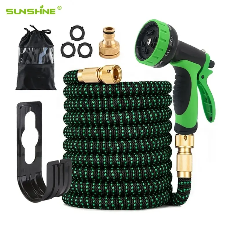 SUNSHINE Expandable Garden Hose 25ft 50ft 75ft 100ft 150ft Rubber Hose Gun Promotion High Pressure Snake Garden Water Hose