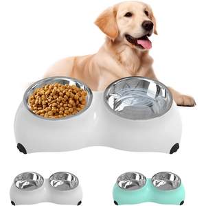 Juego de Tazones para Perro de Acero Inoxidable, Tazón Doble para Comida y Agua, Pequeño, Redondeado, Antideslizante, 8.82 oz, para Perros y Múltiples Mascotas - Product Image 2