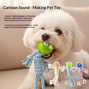 Juguete de Cuerda de Algodón con Forma de Hombrecito de Dibujos Animados, Juguete Mordedor Resistente a las Mordidas para Perros Pequeños y Medianos - Product Image 1